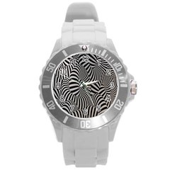 Pattern Round Plastic Sport Watch (l)