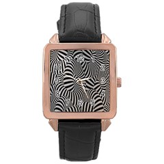 Pattern Rose Gold Leather Watch  by artworkshop