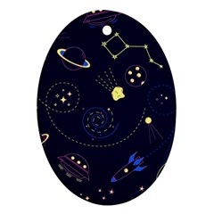 Cartoon-space-seamless-pattern-vectors Ornament (oval)