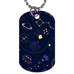 Cartoon-space-seamless-pattern-vectors Dog Tag (two Sides)