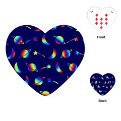 Space-pattern Colourful Playing Cards Single Design (heart) by Jancukart