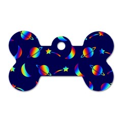 Space-pattern Colourful Dog Tag Bone (two Sides)