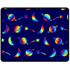 Space-pattern Colourful Fleece Blanket (medium)  by Jancukart