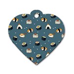 Sushi Pattern Dog Tag Heart (One Side) Front