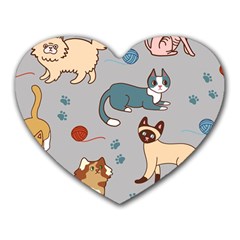 Cats Pattern Heart Mousepads