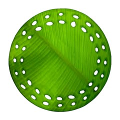 Banana Leaf Round Filigree Ornament (two Sides) by artworkshop