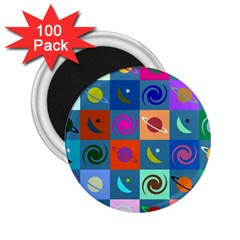 Space-pattern Multicolour 2 25  Magnets (100 Pack) 