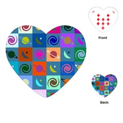 Space-pattern Multicolour Playing Cards Single Design (heart) by Jancukart
