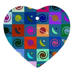 Space-pattern Multicolour Heart Ornament (two Sides)