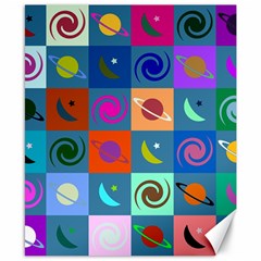 Space-pattern Multicolour Canvas 8  X 10 