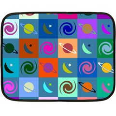 Space-pattern Multicolour Fleece Blanket (mini) by Jancukart