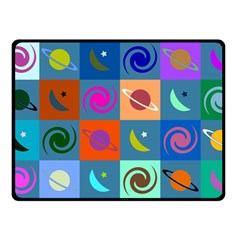 Space-pattern Multicolour Fleece Blanket (small) by Jancukart