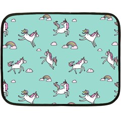 Unicorn Patterns Fleece Blanket (mini)