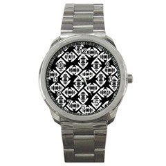 Background Pattern Sport Metal Watch