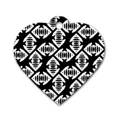 Background Pattern Dog Tag Heart (two Sides)