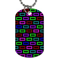 Colourful Bricks Pattern Colour Dog Tag (one Side)