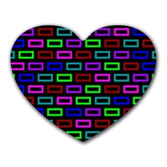 Colourful Bricks Pattern Colour Heart Mousepads