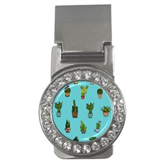 Succulents Teal Back Money Clips (cz) 