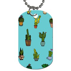 Succulents Teal Back Dog Tag (two Sides)