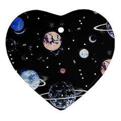 Cute-space Heart Ornament (two Sides)