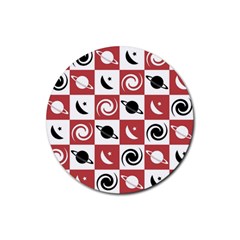 Space Pattern Colour Rubber Round Coaster (4 Pack)