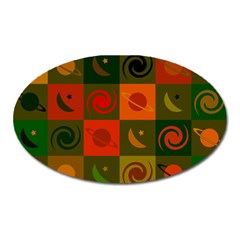 Space Pattern Multicolour Oval Magnet