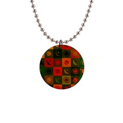 Space Pattern Multicolour 1  Button Necklace