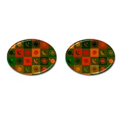 Space Pattern Multicolour Cufflinks (oval)