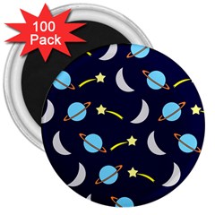 Space-pattern-colour 3  Magnets (100 Pack)