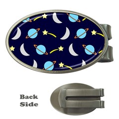 Space-pattern-colour Money Clips (oval) 