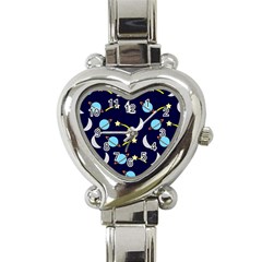 Space-pattern-colour Heart Italian Charm Watch