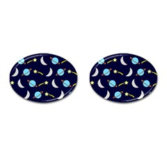 Space-pattern-colour Cufflinks (oval)