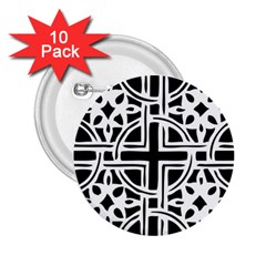 Black And White Geometric Geometry Pattern 2 25  Buttons (10 Pack) 