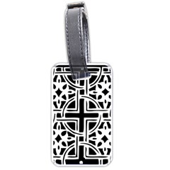 Black And White Geometric Geometry Pattern Luggage Tag (one Side) by Jancukart