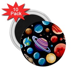 Background-with-many-planets-space 2 25  Magnets (10 Pack)  by Jancukart