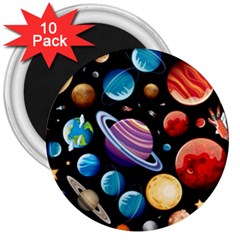 Background-with-many-planets-space 3  Magnets (10 Pack)  by Jancukart