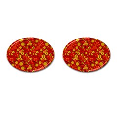 Seamless-pattern-slavic-folk-style Cufflinks (Oval)