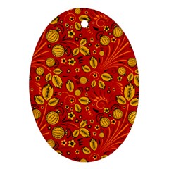 Seamless-pattern-slavic-folk-style Oval Ornament (Two Sides)