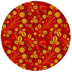 Seamless-pattern-slavic-folk-style Wooden Bottle Opener (Round)