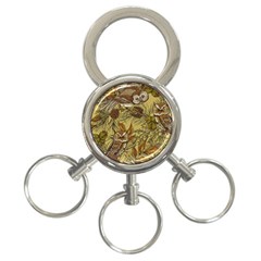 Forest-vintage-seamless-background-with-owls 3-ring Key Chain