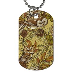 Forest-vintage-seamless-background-with-owls Dog Tag (two Sides)