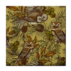 Forest-vintage-seamless-background-with-owls Face Towel by Jancukart