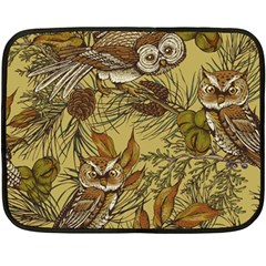 Forest-vintage-seamless-background-with-owls Fleece Blanket (mini) by Jancukart