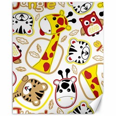 Vector-seamless-pattern-nice-animals-cartoon Canvas 11  X 14 