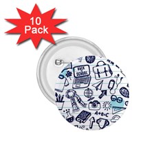 Hand-drawn-back-school-pattern 1 75  Buttons (10 Pack)