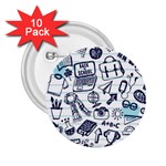 Hand-drawn-back-school-pattern 2.25  Buttons (10 pack)  Front