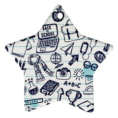 Hand-drawn-back-school-pattern Star Ornament (two Sides)