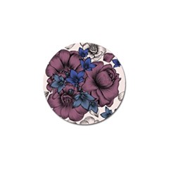 Floral-wallpaper-pattern-with-engraved-hand-drawn-flowers-vintage-style Golf Ball Marker