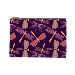 Dragonfly-pattern-design Cosmetic Bag (large) by Jancukart