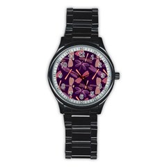 Dragonfly-pattern-design Stainless Steel Round Watch by Jancukart